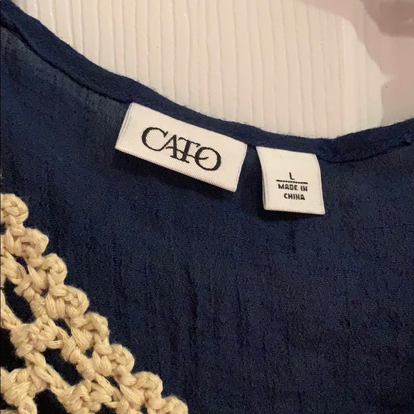 Ladies Navy Top Cato Large EUC - Picture 3 of 3